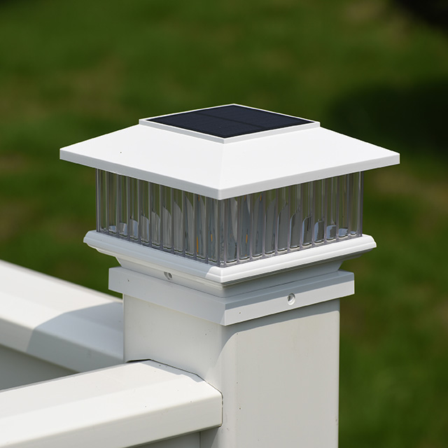 2211-PF1 WH White Plastic Solar Post Cap Light