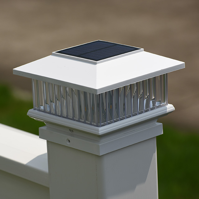 2211-PF1 WH White Plastic Solar Post Cap Light