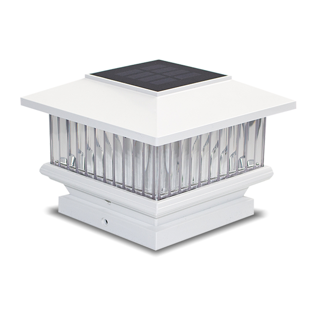 2211-PF1 WH White Plastic Solar Post Cap Light