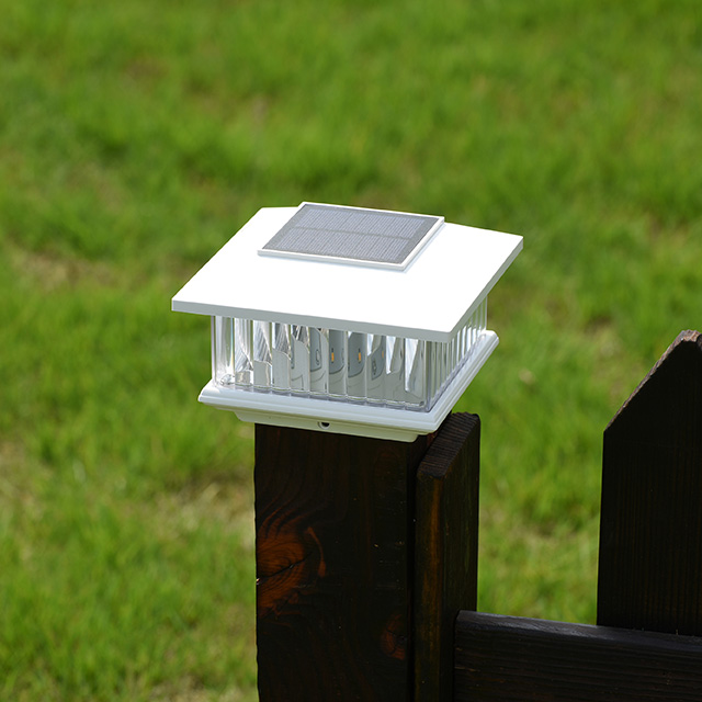 2211-PF1 WH White Plastic Solar Post Cap Light