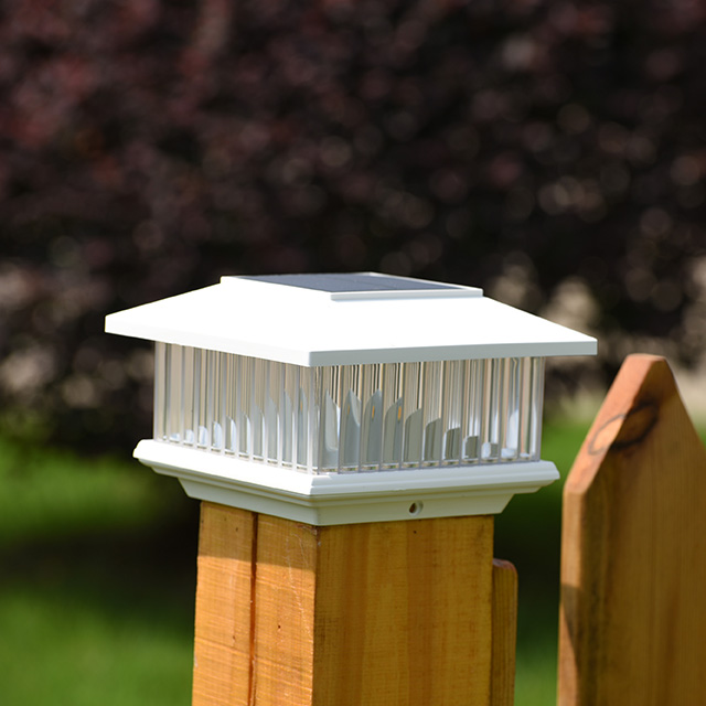 2211-PF1 WH White Plastic Solar Post Cap Light